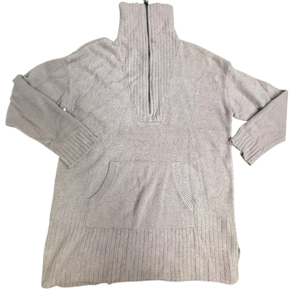 Barefoot Dreams CozyChic Lite Half Zip Pocket Pullover Sweater L